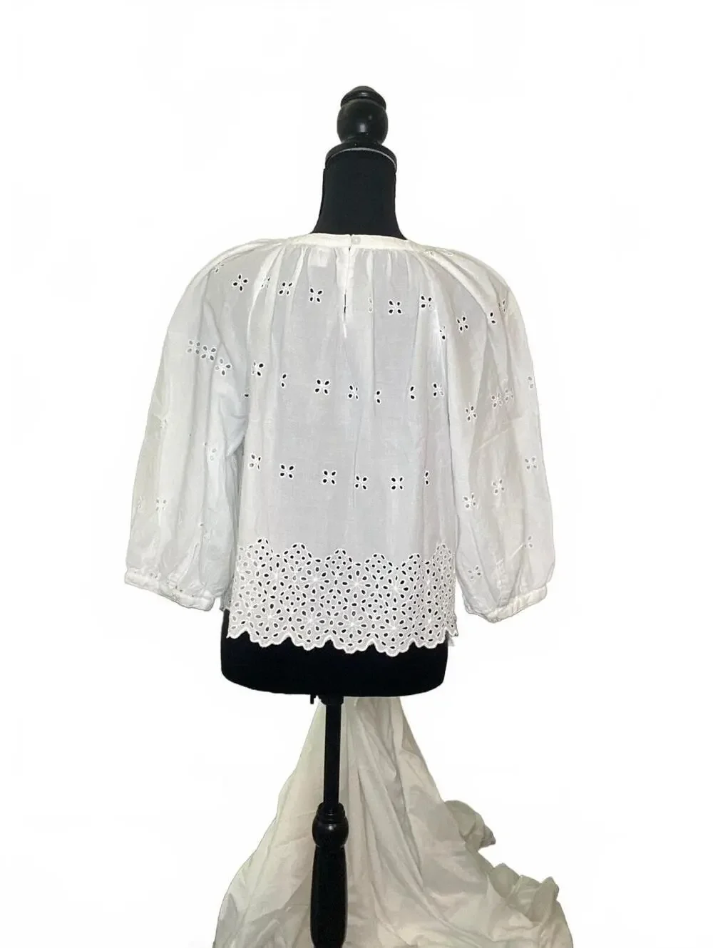Old Navy Women's White Eyelet Cotton Blouse